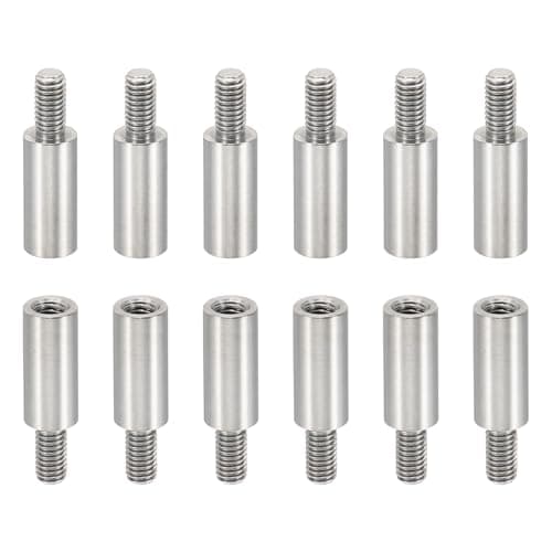 Image of PATIKIL 24pcs M3 Standoffs, M3 12+6mm Spacer Standoffs Steel Threaded Standoffs Screws Kit 3mm ID 5mm OD Metric Male Female Thread Adapters for Circuit Board PCB RC Drones Motherboard