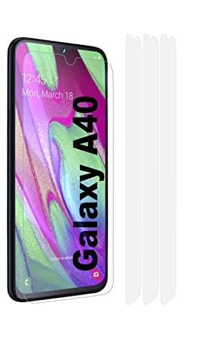 Image of TeKKno® 3x Clear Plastic PET LCD Screen Protector Cover Guards for Samsung Galaxy A40