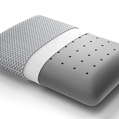 Image of BedStory Memory Foam Pillow, Sleeping Pillow for Side Back Stomach Sleepers, Neck Support Pillow with Removable Washable Cover & Ventilated Design Gray, 60X40X10CM