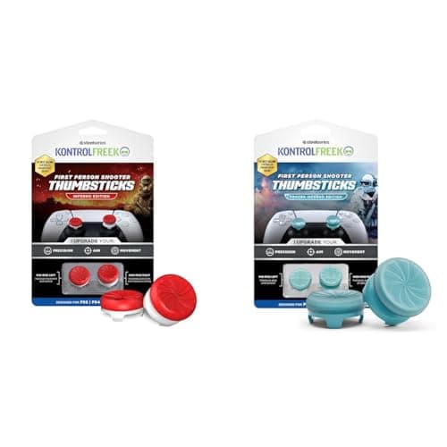 Image of Bundle of KontrolFreek FPS Performance Thumbsticks for PS5 & PS4 Controller Inferno Red + KontrolFreek FPS Freek Inferno Blue | Increased Precision & Grip for FPS Games