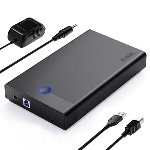 Image of SSK 3.5 Hard Drive Enclosure USB3.0 to SATA HDD Caddy for 2.5 inch SSD/HDD up 18TB Tool-free External Case Reader Supports UASP TRIM Windows Linux Mac OS, PS4, Xbox (HE-G3001)