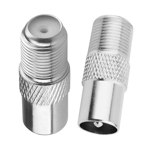 Image of TV Aerial Coaxial Cable F-Connectors Adapter - 2 Pcs TV F/T Plug Type Male to Female Coaxial Socket Adapter, F Socket Female to Coax Plug Male TV Aerial Connector Adaptor for Cable Lead
