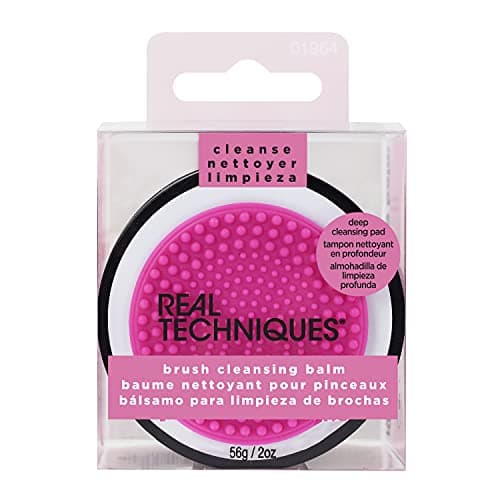 Image of Real Techniques Brush Cleansing Balm and Cleaning Mat, Mess-Free Brush Cleaner to Remove Makeup Residue, Easy Swirl & Rinse, Use with Cleansing Gel for Deep Clean, 1 Count