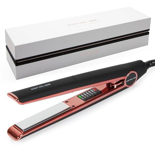 Image of Corioliss C1 Hair Straightener for Women | Professional Titanium Plates | Ionic Flat Iron | Temperature Control 120°C to 235°C | Straightening and Waves | Travel Case | UK Plug | Black Copper