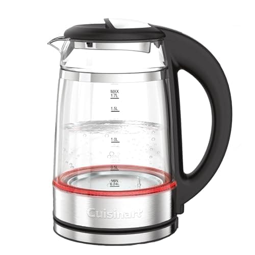 Image of Cuisinart 1.7L Glass Kettle with Touch Screen Variable Temperature Control|Double Walled Glass, Safe to Touch| Illumination|3KW Rapid Boil|BPA-Free|Non-Drip Spout|360° Swivel Base|One-Cup Marking