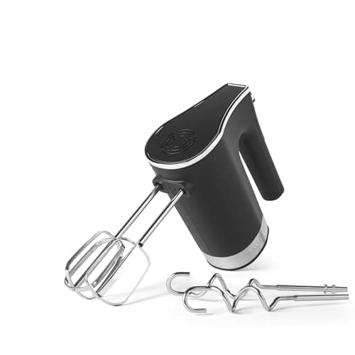 Image of Salter Hand Mixer – Electric Baking Whisk, 5 Speed Settings with Turbo Function, Extra-Long Dishwasher Safe Attachments for Thorough Mixing, Compact, Includes Beater & Dough Hook Attachments, 300W