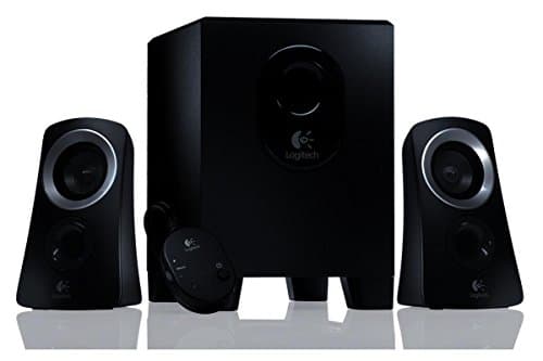 Image of Logitech Z313 2.1 Multimedia Speaker System with Subwoofer, Full Range Audio, 50 Watts Peak Power, Strong Bass, 3.5mm Audio Inputs, UK Plug, PC/PS4/Xbox/TV/Smartphone/Tablet/Music Player - Black