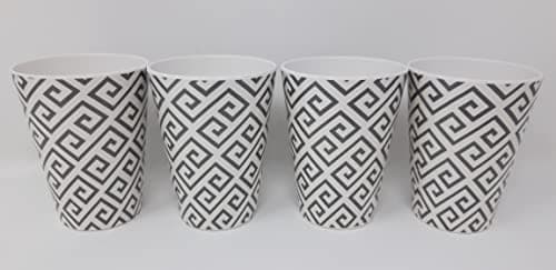 Image of 325ml Melamine Tumblers Camping Home Outdoor Dining (Set of 4 Tumblers) (Geometric)