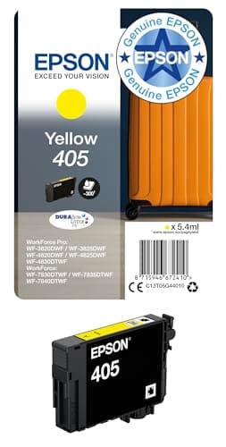 Image of Epson 405 Yellow Suitcase Genuine, DURABrite Ultra Ink, Standard Capacity