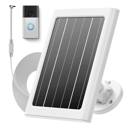 Image of Solar Panel for Ring Doorbell (2024), 5W Ring doorbell Solar Charger for Doorbells, Ultral-Thin Type-C Charging Port Solar Panel with 4m Charging Cable