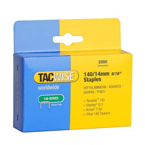 Image of Tacwise 0349 Type 140/14mm Heavy Duty Galvanised Staples, Pack of 2000, Silver