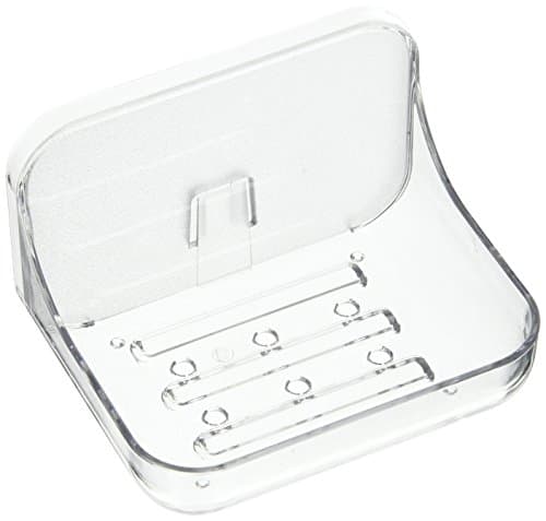 Image of Addis 517872 Invisifix Bathroom Soap Dish holder, Translucent, 9.5 x 12 x 8 cm