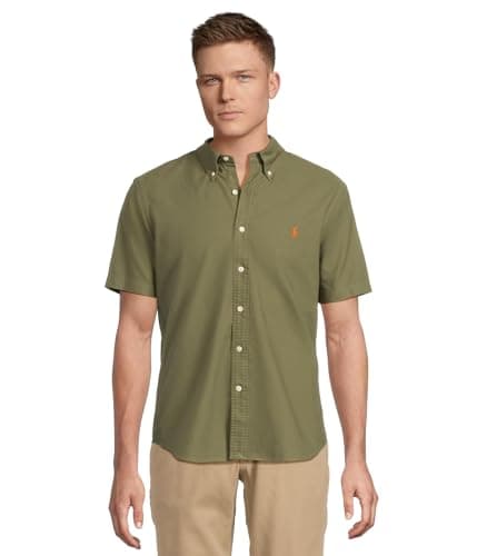 Image of POLO RALPH LAUREN Mens Classic Fit Garment-Dyed Oxford Shirt, New Olive, XXL