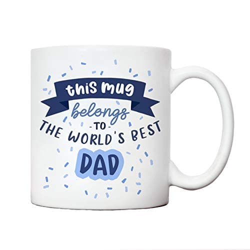 Image of Presents for dad | Worlds best dad mug present from son or daughter | happy first fathers day birthday daddy Christmas cup gift | great daddies coffee cups | daddy’s stuff him gifts uk