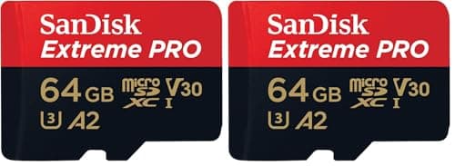 Image of SanDisk 64GB Extreme PRO microSDXC card + SD adapter + RescuePro Deluxe, up to 200MB/s, with A2 App Performance, UHS-I, Class 10, U3, V30 (Pack of 2)