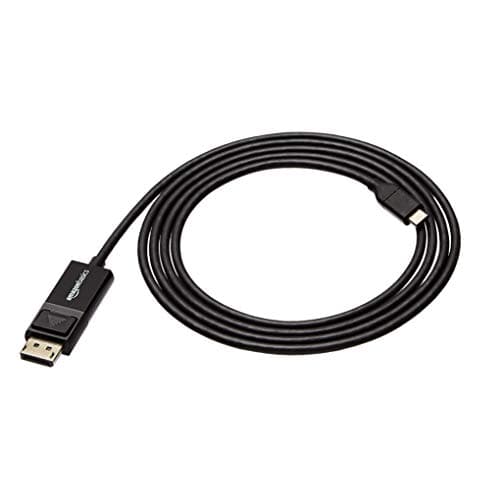 Image of Amazon Basics Bi-Directional USB-C to DisplayPort Cable - 1.8 metres, Black,Clear