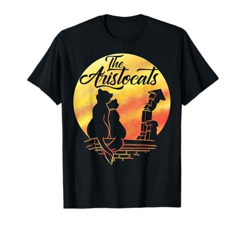 Image of Disney Aristocats Duchess And Thomas Sunset Love T-Shirt
