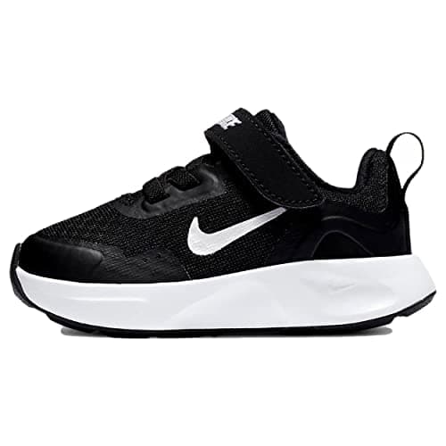 Image of NIKE Unisex Kids Wearallday (Td) Running Shoe, Black White, 7.5 UK Child