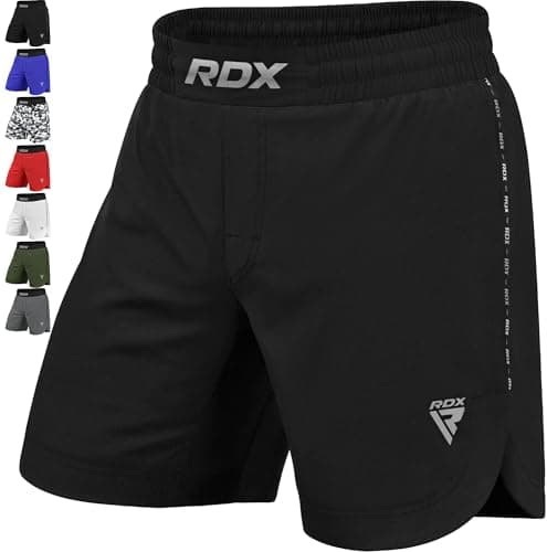 Image of RDX MMA Shorts for Training and Kick Boxing, Trunks for Bodybuilding Cage Fighting Muay Thai BJJ Grappling and Combat Sports, Adult & Kids Workout Clothing Inner Pocket and Drawstring for Martial Arts