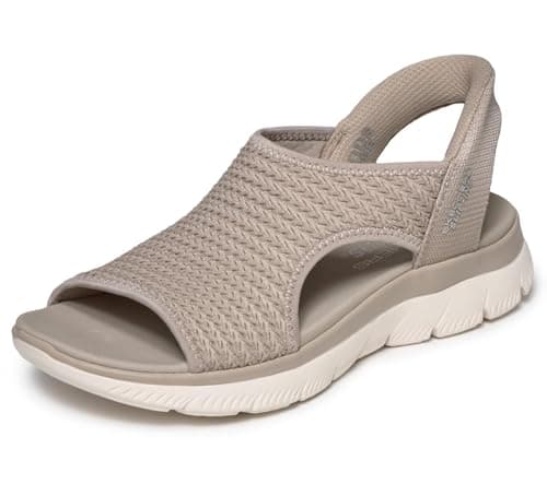 Image of Skechers Women's Summits Sandal Sweetly Evolved Trainers, Taupe Knit, 4 UK