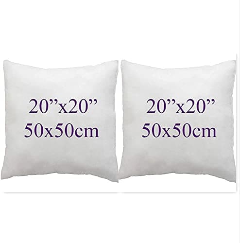 Image of ARLINENS Pack of 2 Duck Feather & Down Cushion Pad Inner Insert -100% Natural Cotton Anti Dust Mite and Down Proof Cushion Pads Cover/Non Allergenic (20x20)