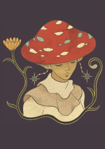 Image of Notes: Cute Mushroom Cap Fairy A5 Notebook - 120 Lined Pages - Forest Aesthetic