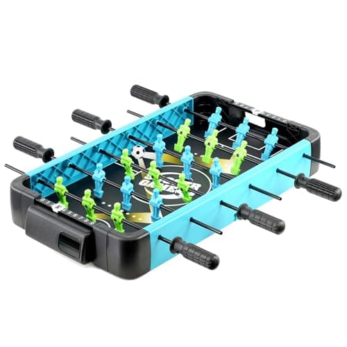 Image of The Magic Toy Shop Mini Tabletop Football Game - Compact Foosball Table for Kids & Adults with Score Sliders - Indoor Arcade Soccer Game for Home, Office, Family Fun, Boys & Girls