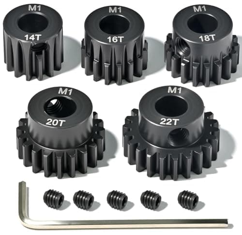 Image of M1 8mm Steel Pinion Gear Set 14T 16T 18T 20T 22T with Laser-Engraved Tooth Count for 1/5 X-Maxx Rc Model Car Buggy Truck Replacement Mod 1 Gear Compatible with Brushed & Brushless Motors 5 Pcs