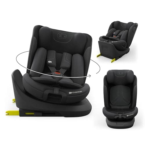 Image of Kinderkraft I-Grow 2 PRO Child Car Seat, I-Size 40-150 cm, 360 Degree Rotation, Isofix, Base Station, RWF and FWF, Special Safety Systems, Easy to Clean, from Birth Group 0/1/2/3 0-36 kg, Black