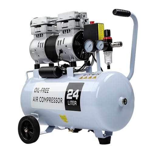 Image of GEARPASS 24 Litre Air Compressor, 116 PSI, Oil Free, 1100W, 230V Direct Drive, 220 L/min, Air Compressor Ideal for DIY, Workshop, 2 Year Warranty, White