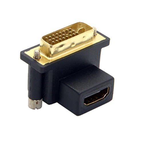 Image of Cablecc 90 Degree Up Angled DVI Male to HDMI Female Adapter for Computer & HDTV & Graphics Card