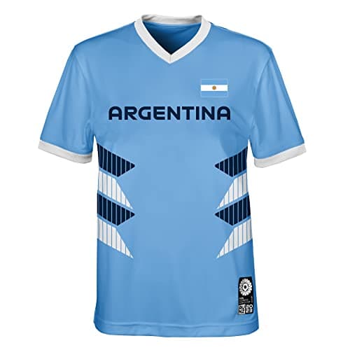 Image of Official 2023 Women's Football World Cup Kids Team Shirt, Argentina, Blue, 7 Years