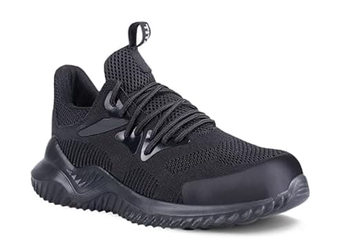 Image of Titan Safety Footwear Thunder SBP SRA Lightweight Safety Trainers, Breathable Knitted Fabric, Steel Toe Cap Mens Womens Safety Shoes, Metal-Free Protective Steel Midsole, Safety Shoes - Size 3 Black