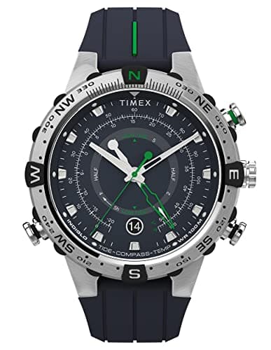 Image of Timex Men's Expedition Tide-Temp-Compass 45 mm Watch - Blue Silicone Strap and Blue Dial TW2V22100
