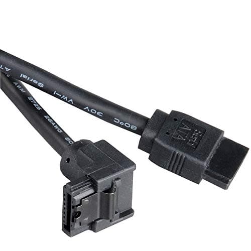 Image of Akasa SATA 3.0 Right Angle Cable | Rounded Cable | Black | 100cm | AK-CBSA01-10BK