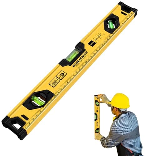 Image of RNPKZ Spirit Level, 400MM / 16 Inch Magnetic Torpedo Level with 3 Bubble 45°, 90°, 180°, Shockproof Aluminium Alloy Level Tool for Home Decor Crafting, Measurement, Acceptance (Yellow)