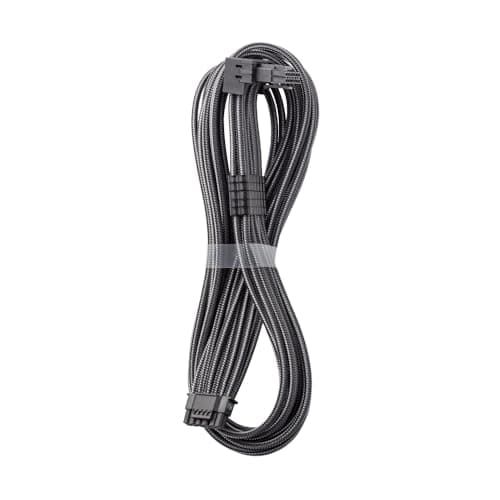 Image of CableMod Universal Pro ModMesh Sleeved 12V-2x6 12VHPWR 90° StealthSense Direct PCIe Cable (Variant B, Carbon)