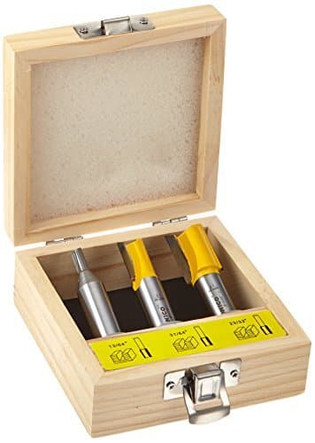 Image of Yonico 14323 3 Bit Undersize Plywood Dado Router Bit Set 1/2-Inch Shank