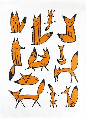 Image of Half a Donkey The Scruffy Foxes large cotton tea towel