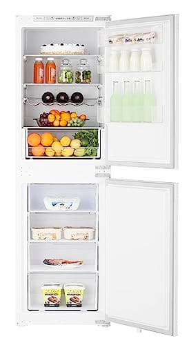 Image of Cookology CBIFF50501 Built-in 233 Litre Fridge Freezer Refrigerator 50/50 Integrated Combi, Frost Free and External LED Controls - In White