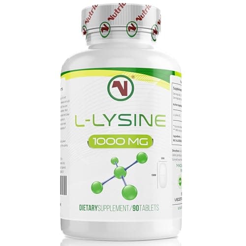 Image of L-Lysine x 90 1000mg Tablets | Smallest Possible 19mm Formula | Easier to Swallow and Quicker to Absorb - Suitable for Vegetarian and Vegan. (90)