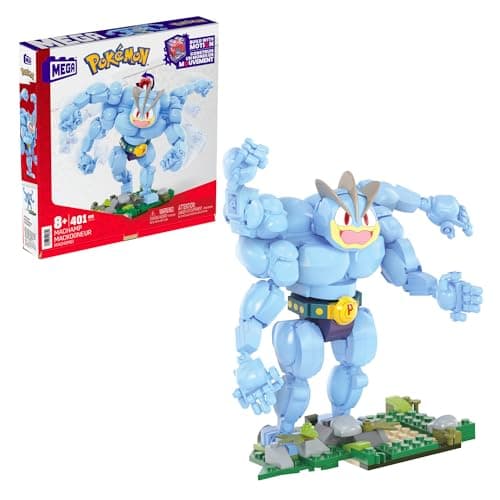 Image of MEGA Pokémon Building Toys Set Machamp with 401 Pieces, Articulated and Poseable with Motion, 6+ Inches Tall, for Kids, HTH70