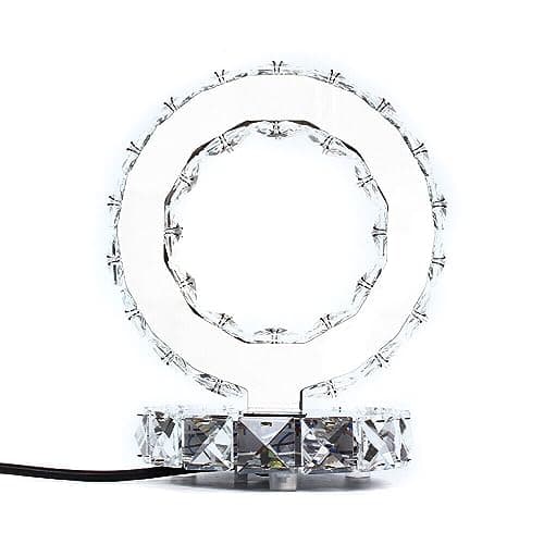 Image of New Crushed Diamond Silver Led Table Lamp Flower Style with Shade Glitter Romany Sparkly LED 220V, for Living Room, Dining Room, Study, Bedroom, Crystal Clear, Delicate and Beautiful, 5730