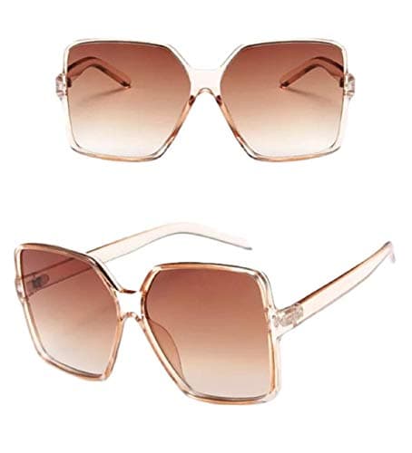 Image of No Name Ltd Oversized Sunglasses Women/Womens Square Frame Sun Glasses/Big Celeb Designer Styling Retro Vintage Festival Ibiza 2026 (Champange Gold)
