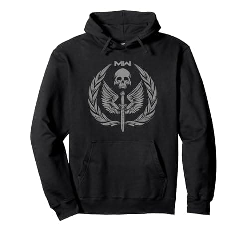 Image of Call of Duty: Modern Warfare 2 Skull Dagger Distressed Logo Pullover Hoodie, Adult Unisex, Black, Large