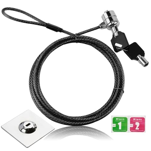 Image of Laptop Lock Cable Security Lock Cable with Anchor Plate 2 Keys Adhesive Plate for PC Laptop Tablet Macbook Smart Phone ipad Electronic Products for Commercial and Private Security Needs
