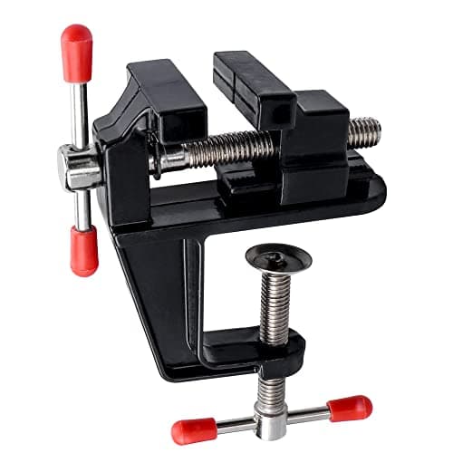 Image of Mesee Universal Mini Table Bench Vice Small Walnut Clamps Workbench Carving Drill Press Clamping Vise for Jewelry Nuclear Watch Repairing DIY Craft Sculpture Clip On Tool - Black