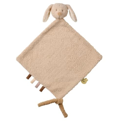 Image of Nattou Maxi DouDou Comforter, Soft Cuddly Teddy Fabric, Baby and Infant Plush, Has Soother Attachment, Beige Bunny