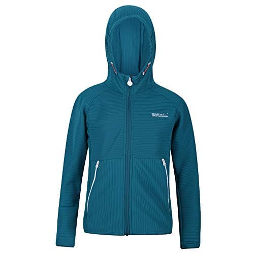 Image of Regatta Jenning Hooded Junior Fleece with Stretch Side Panels and Full Zip Opening Fleece Unisex Child