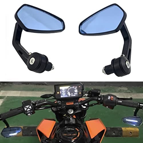 Image of Heart Horse Motorcycle Mirrors for 17-20mm Motorbike Handlebar, Anti-Glare Motorcycle Rearview Mirror CNC aluminum Motorbike Bar End Side Mirrors for Pit bike Scooter Kawasaki Z750 Z1000